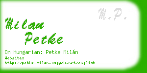 milan petke business card
